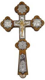 Хрест напрестольний №6, сріб. ік., зол. Спас 31,5х18