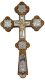 Хрест напрестольний №6, сріб. ік., зол. Спас 31,5х18
