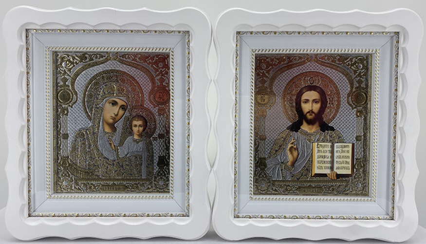 Ікони "Вінчальна пара" ((літ куп. квітка)) біл. без пат.) 27х24см 