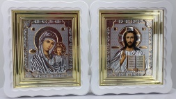 Ікони "Вінчальна пара" ((літ. пр. тисн.)) біл. без пат.) 27х24см 
