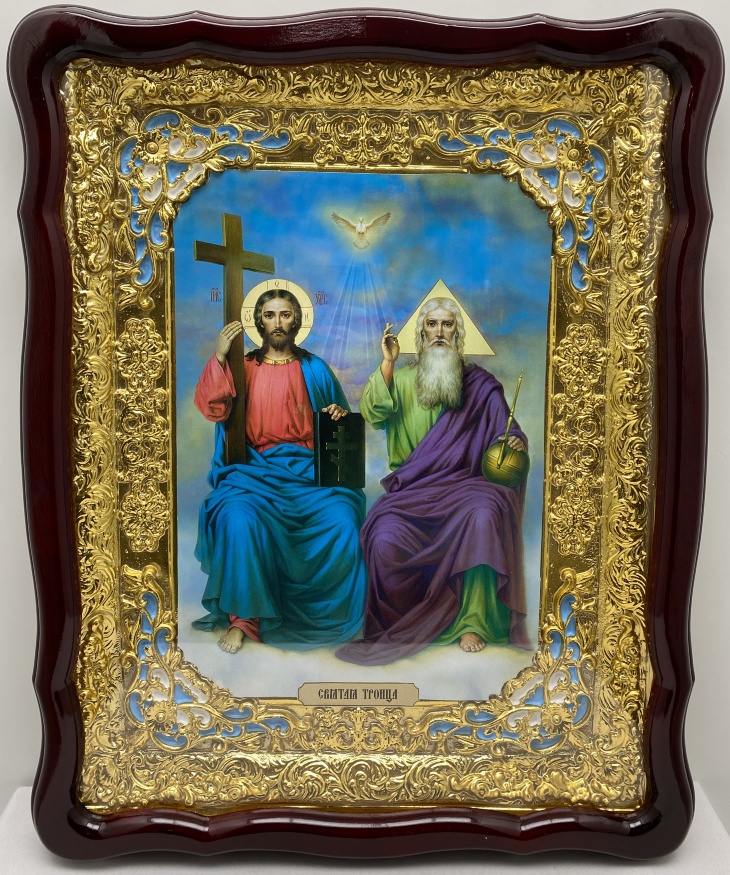 Ікона Новозавітня Трійця 62х49см блак. ем. 