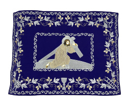 Покровці та воздух з вишивкою "Несіння Хреста", з вишитим галуном