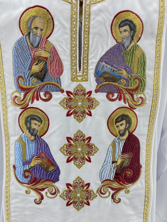 Комбіноване облачення священника вишите на оксамиті, з вишитими іконами, вишивка "Пасхальна"