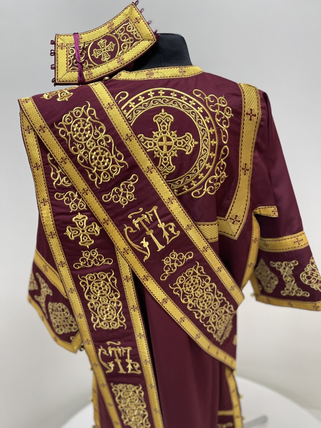 Стихар вишитий, орарь + поручі, тканина габардин