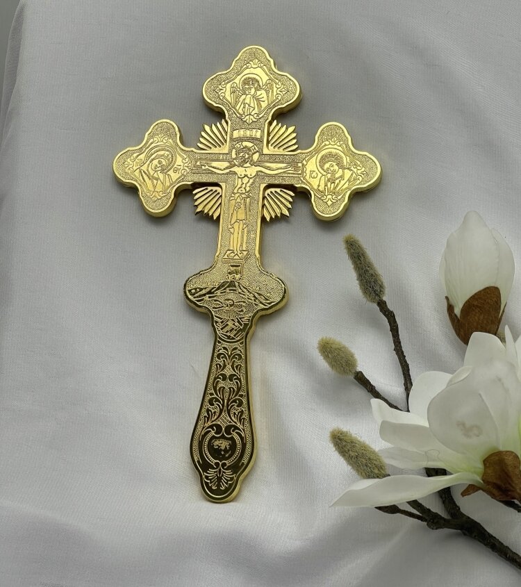 Хрест напрестольний, кит. №6 двусторонній  28х16,5см