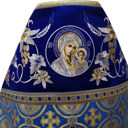 Облачення священника комбіноване з парчі "Київський хрест", з вишитим опліччям, вишивка "Лілія"