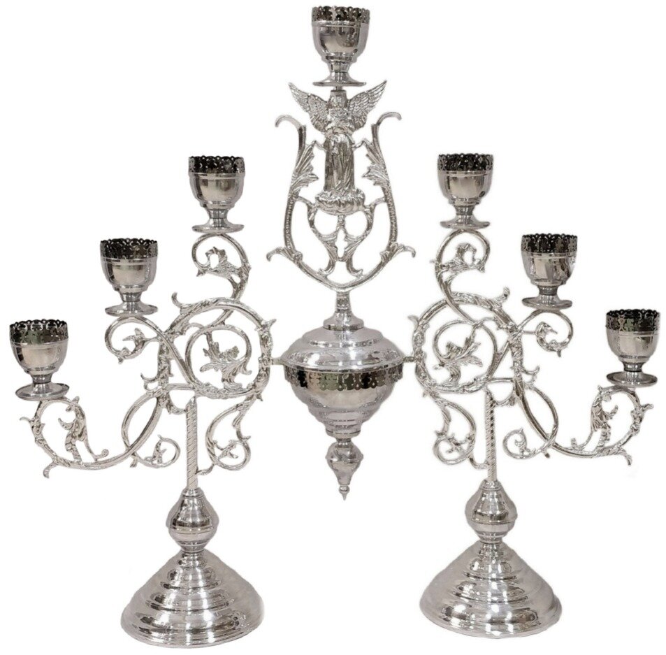 Семисвічник напрестольний (ангел, алюм.) №2 - 2