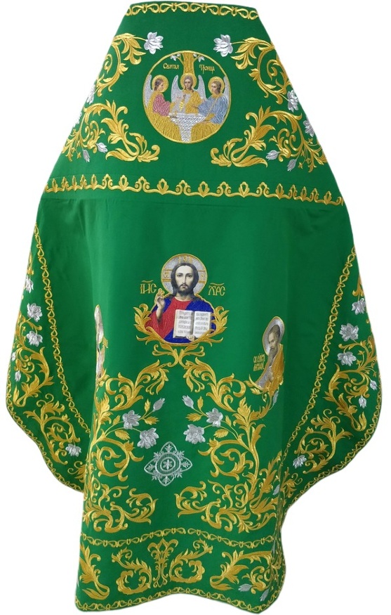 Облачення священника, вишите на габардині, вишита середина з іконами з вишитим галуном