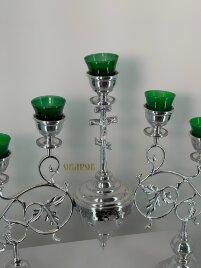Семисвічник напрестольний, №1 - 2. (хрест, алюм.) 83х59