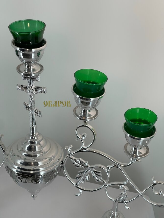 Семисвічник напрестольний, №1 - 2. (хрест, алюм.) 83х59