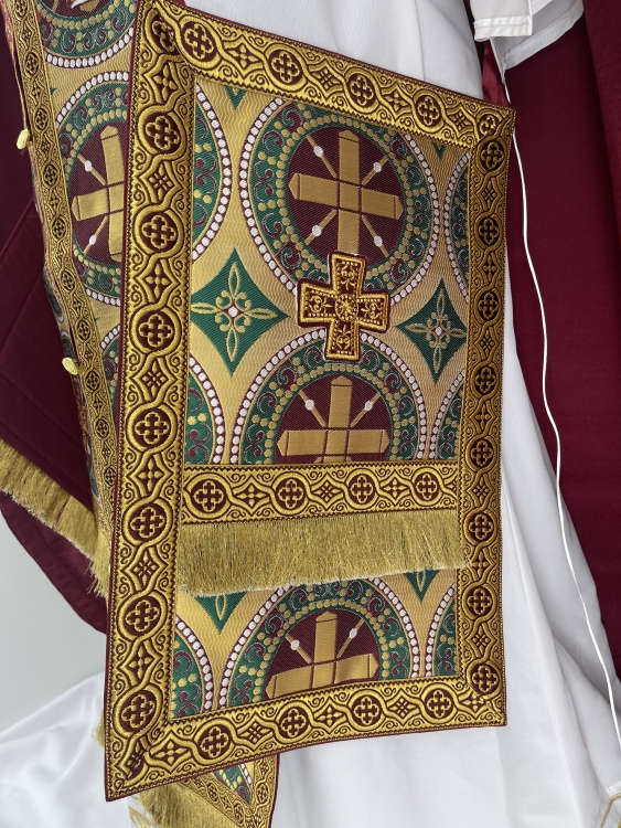 Облачення комбіноване, з вишитою іконою на оксамиті