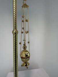 Кадило шестигранне, позолота з дзвіночками