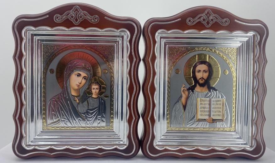 Ікони "Вінчальна пара" літ. сіра, кор., пат. ср. 30х24см