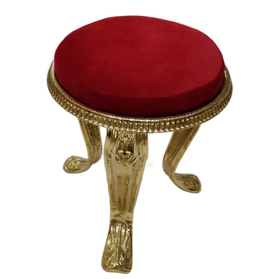 Пуфик з латунними ніжками Ф32см (висота 37см)