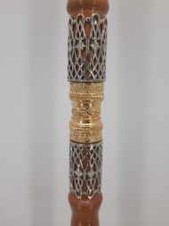 Жезл дерев`яний комб., (з зміями) емаль та камінчики 149х15,5см