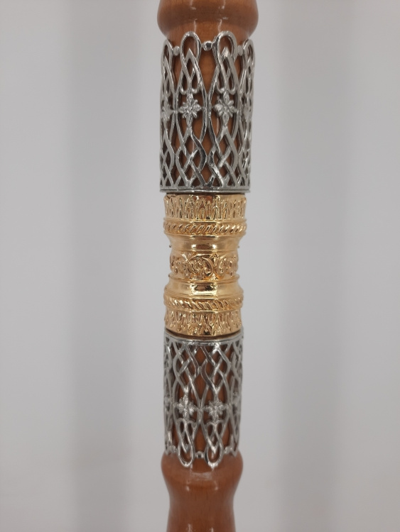 Жезл дерев`яний комб., (з зміями) емаль та камінчики 149х15,5см