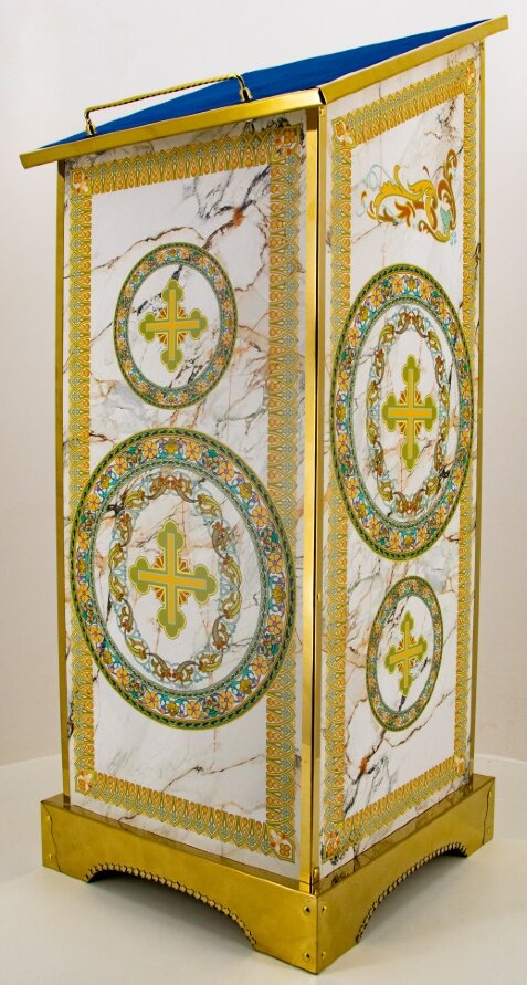 Аналой бічний, економ друк. хрест, 46х46см, (Висота 118-95см)