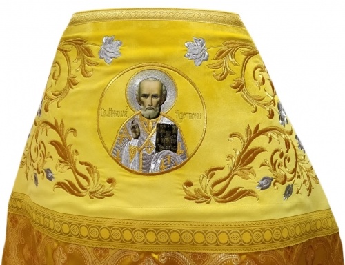 Облачення священника комбіноване з парчі "Київський хрест", з вишитим опліччям, вишивка "Роза"