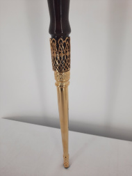 Жезл дерев`яний під зол., (з зміями) емаль та камінчики 149х15,5см