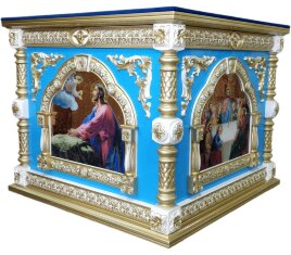 Престол 124х124, блакитна емаль