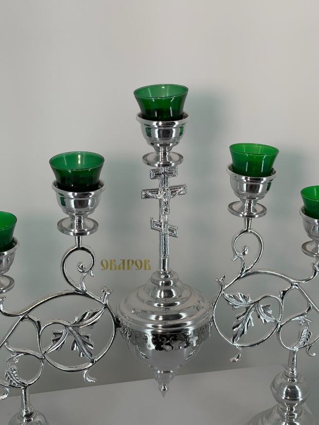 Семисвічник напрестольний, №1 - 2. (хрест, алюм.) 83х59 