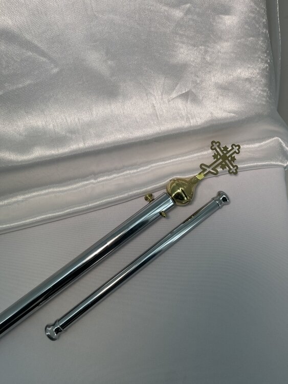 Комплект 2шт, палка та перемичка до хоругв (середня) 54 см довжина, діаметр 2,5 см