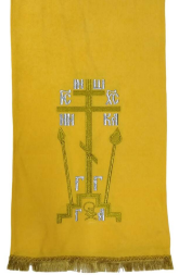 Накидка "Хрест з копієм" на аналой, з дешевою бахрамою