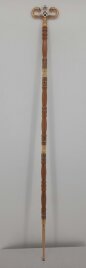 Жезл дерев`яний під зол., (з зміями) емаль та камінчики 149х15,5см