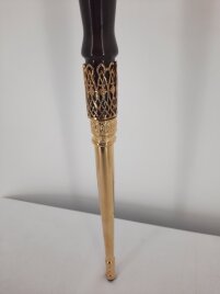 Жезл дерев`яний під зол., (з зміями) емаль та камінчики 149х15,5см