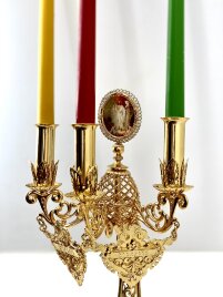 Трисвічник великодній з іконою