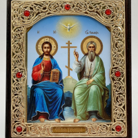Ікони в окладі на дерев'яному планшеті, лик 11х13