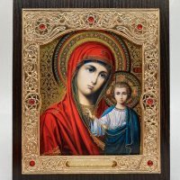 Ікони в окладі на дерев'яному планшеті, лик 15х18